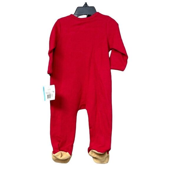 Little Me "My First Christmas" Teddy Bear Footed Bodysuit, Red, 6M - Picture 4 of 12
